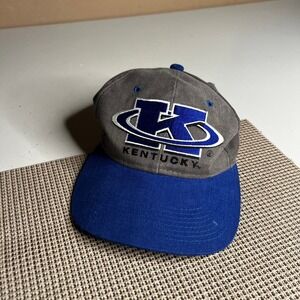 Vintage Kentucky Wildcats Snapback Hat Youngan Grey Blue Embroidered NCAA Cap